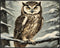 Posterizer 1 pcs-owl in nature-winter snowy scene in oil painting style-6-Art for Animal Lovers-Landscape & Nature Art-Decor for Home & Office- un...