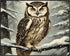 Posterizer 1 pcs-owl in nature-winter snowy scene in oil painting style-6-Art for Animal Lovers-Landscape & Nature Art-Decor for Home & Office- un...