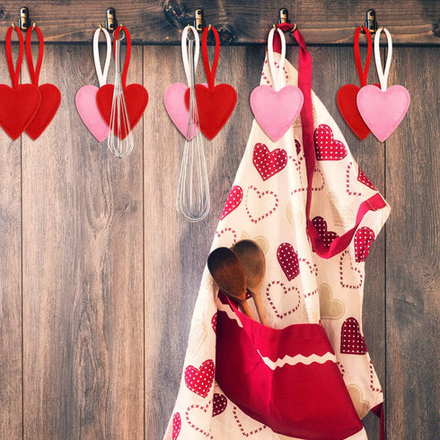 24 Pack Felt Heart Ornaments - Pink & Red Christmas & Valentine's Hanging Decorations...