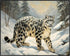 Posterizer 1 pcs-snow leopard in a wintery nature-oil painting style 1-Art for Animal Lovers-Landscape & Nature Art-Decor for Home & Office- unfra...