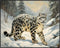 Posterizer 1 pcs-snow leopard in a wintery nature-oil painting style 1-Art for Animal Lovers-Landscape & Nature Art-Decor for Home & Office- unfra...