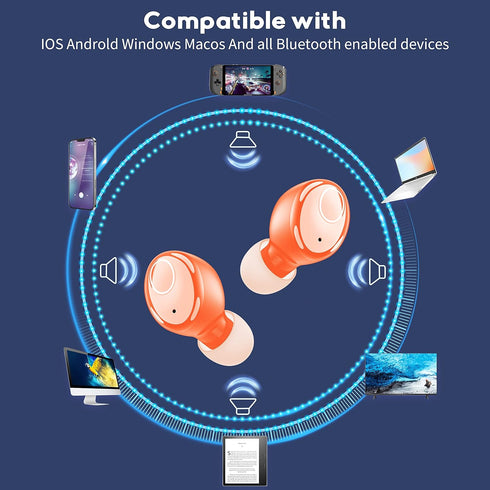 kurdene S8 Mini Wireless Earbuds Bluetooth 5.3 in Ear Light-Weight Headphones,Touch Control with Charging Case, Built-in Microphone Headset,Immers...