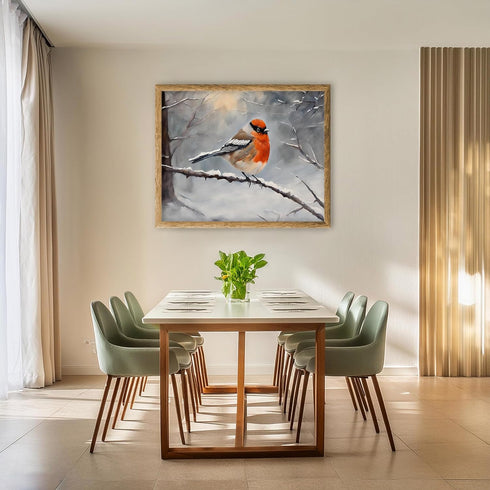 Posterizer 1 pcs-cute little bird in snowy winter scene -3-Art for Animal Lovers-Landscape & Nature Art-Decor for Home & Office- unframed wall art...