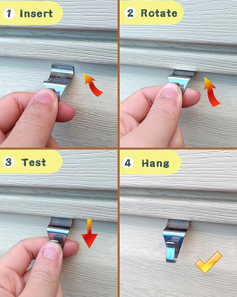 NACETURE Vinyl Siding Hooks Hanger (6 Pack) | No Drill Vinyl Siding Clips for Hanging Outdoor Decor...