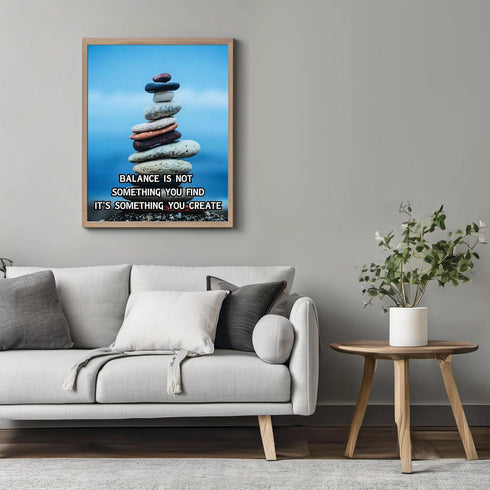 Posterizer 1 pcs-Balance is Something You Create-Quotes-Motivational & Inspirational Art- Decor for Home & Office- unframed wall art...
