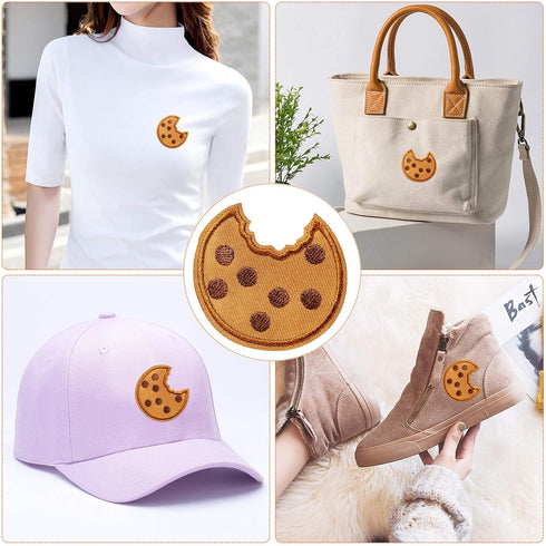 PAGOW 40Pcs Cookie Embroidered Patch for Clothing, Cute Cookie Iron on Stickers Suitable for Clothes Dress Hat Pants Shoes Curtain, DIY Cookie Emb...