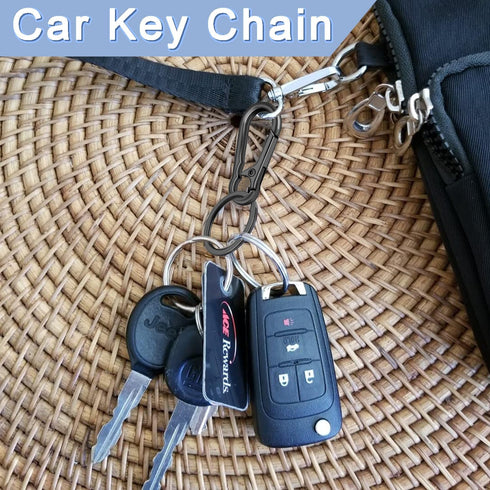 4Pack Small Keychain Rings, Metal Key Carabiner Clip, Mini EDC Key Ring Chain Holder Organizer for Purse Charm Hook, Car Keychain, Paracord Keycha...