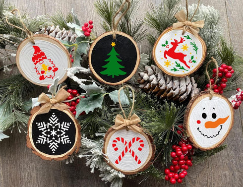 Christmas Stencils for Painting on Wood,3x3” Reusable Holiday Xmas Stencil Drawing Templates for Christmas Tree/Tier Tray/Window Decor...