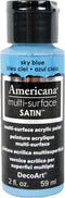 DecoArt Americana Multi-Surface Satin Acrylic Paint, 2-Ounce, Sky Blue (DA522-30)...