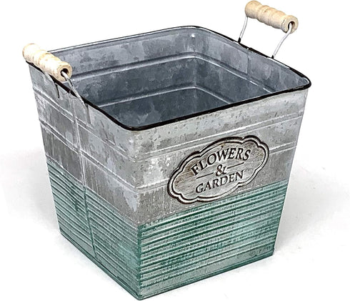 allgala Galvanized Planter Pot Indoor and Outdoor Decoration-Square-7"-HD88305...