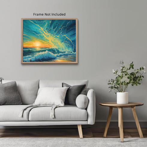 Posterizer 1 pcs- beach and the sea-abstract art 1-Landscape & Nature Art-Floral Botanical Art- Decor for Home & Office- unframed wall art...