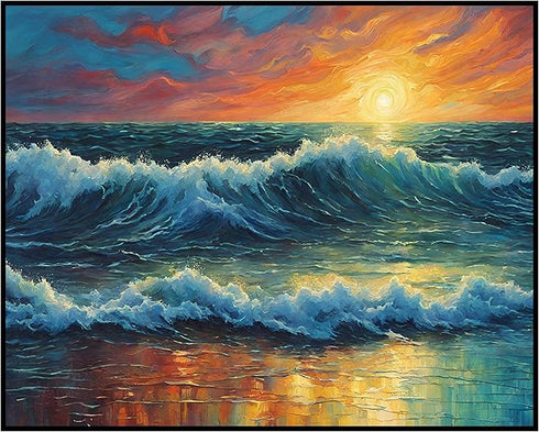 Posterizer 1 pcs- beach and the sea-abstract art 3-Landscape & Nature Art-Floral Botanical Art- Decor for Home & Office- unframed wall art...