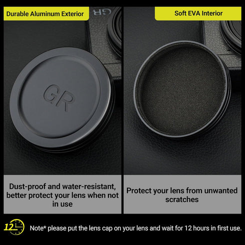 JJC Aluminum Lens Cap Cover Protector for Ricoh GR IIIx GR IIIx HDF GR3x HDF GR III GR III HDF GR3 HDF GR II GR2 with Soft EVA Interior -Black...