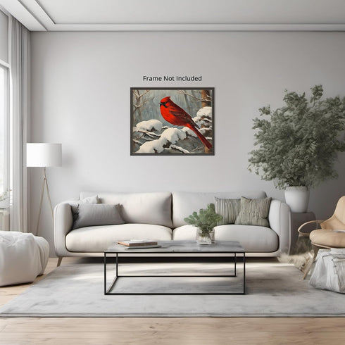 Posterizer 1 pcs-cute little bird in snowy winter scene -9-Art for Animal Lovers-Landscape & Nature Art-Decor for Home & Office- unframed wall art...