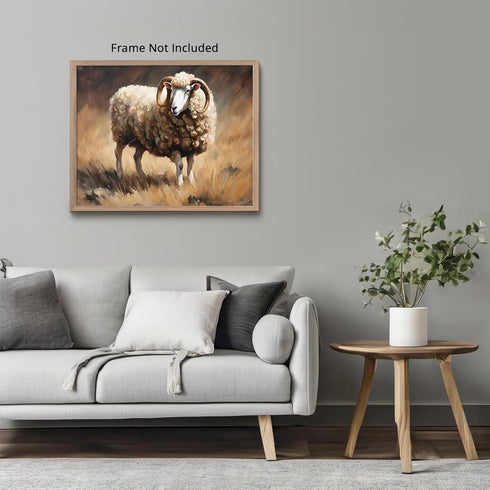 Posterizer 1 pcs- Beautiful white wild sheep-Art for Animal Lovers- Gift for Men Women Entrepreneur Teens-Living Room Bedroom Decor- unframed wall...