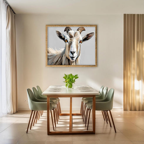 Posterizer 1 pcs- Beautiful Beige Wild Goat-Art for Animal Lovers- Living Room Bedroom Decor- unframed wall art...