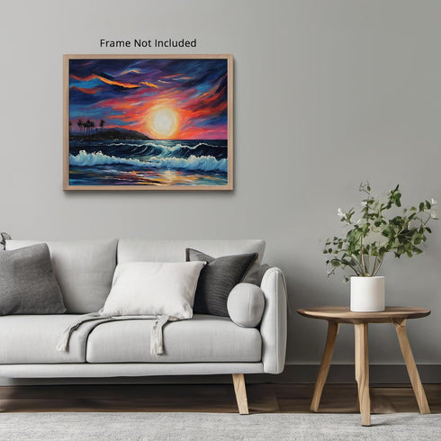 Posterizer 1 pcs- beach and the sea-abstract art 7-Landscape & Nature Art-Floral Botanical Art- Decor for Home & Office- unframed wall art...