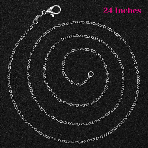 Necklace Chain Bulk for Jewelry Making, Cridoz 36 Pack Jewelry Chain Silver Plated Necklace Chains for Jewelry Making, 1.2 mm (24 Inches)...
