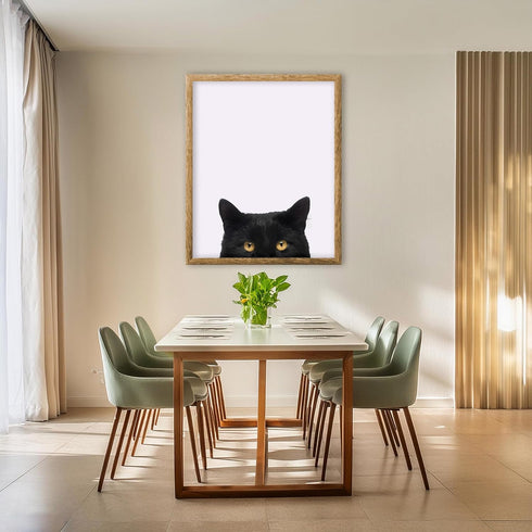 Posterizer 1 pcs-Sneaky Black Cat-Unique Cat Lovers Decor-Art for Animal Lovers-Abstract & Modern Art- Gift for Men Women Teens-Living Room Bedro...