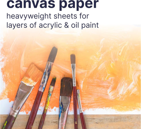 Strathmore 200 Series Canvas Paper, Tape Bound Pad, 9x12 inches, 10 Sheets (115lb/187g) - Artist Paper for Adults and Students - Oil Paint, Acryli...