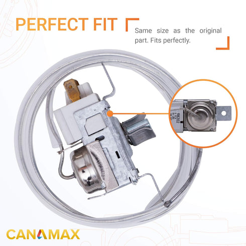 Upgraded 2198202 Refrigerator Cold Control Thermostat Replacement Part by Canamax - Compatible with Whirlpool and Kenmore Refrigerators - Replaces 2161284, WP2198202VP, WP2198202