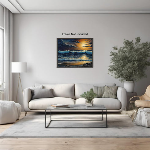 Posterizer 1 pcs- beach and the sea-abstract art 12-Landscape & Nature Art-Floral Botanical Art- Decor for Home & Office- unframed wall art...