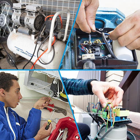 PATIKIL 10uf CBB60 Run Capacitor,5Pcs AC 250V 4 Pins 50/60Hz Cylinder Bottom with M8 Screw for Washing Machine,Cleaning Machine Pump Motor Star...