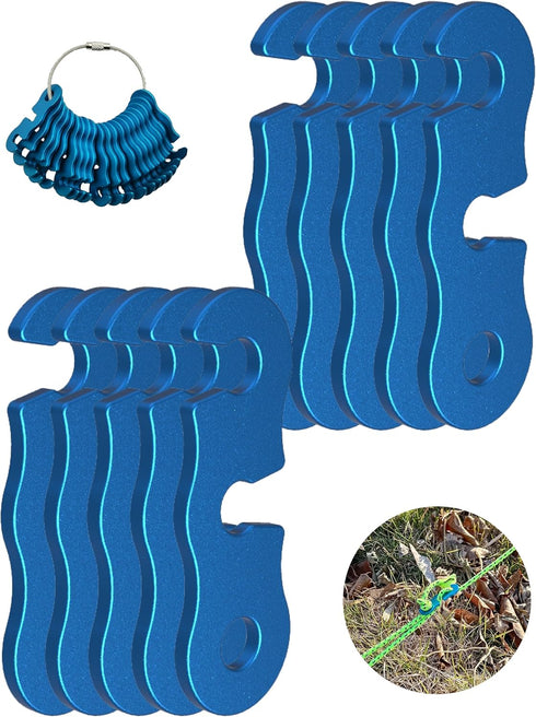 Rope Tensioner (10 Pack) Aluminum Alloy Camping Tent Guyline Cord Adjuster Camping of Gear for Camping, Hiking, Backpacking Ultralight Tent Stakes...