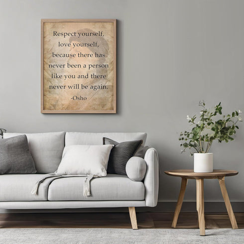 Posterizer 1 pcs-Respect Yourself, Love Yourself-Osho-Philosophy-Spiritual Quotes-Motivational & Inspirational Art-Gift For Buddhism Meditation ph...