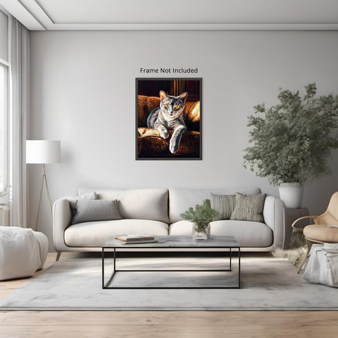 Posterizer 1 pcs-beautiful cat-kitty in the house art 3-Art for Animal Lovers Gift for Men Women Entrepreneur Teens Decor for Home & Office- unf...