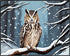 Posterizer 1 pcs-owl in nature-winter snowy scene in oil painting style-3-Art for Animal Lovers-Landscape & Nature Art-Decor for Home & Office- un...