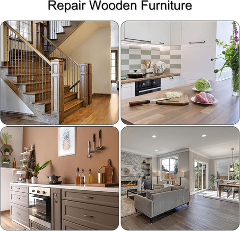 Wax Filler Stick, 3pcs Wooden Repair Wood Wax Fill Sticks with Spatula Crayon Markers Furniture Touch Up Kit for Remover Scratches Scuffs on Furni...