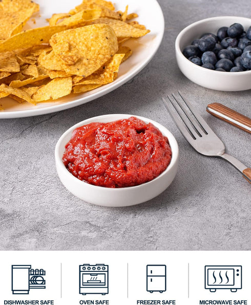 DELLING 8 PACK Dipping Bowls Set, Ceramic Dipping Sauce Dishes, 3.5 Oz Soy Sauce Dish, Side Dish Bowls, Small Bowl/Dish for BBQ, Condiments, Appet...
