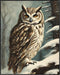 Posterizer 1 pcs-owl in nature-winter snowy scene in oil painting style-8-Art for Animal Lovers-Landscape & Nature Art-Decor for Home & Office- un...