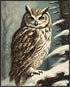Posterizer 1 pcs-owl in nature-winter snowy scene in oil painting style-8-Art for Animal Lovers-Landscape & Nature Art-Decor for Home & Office- un...