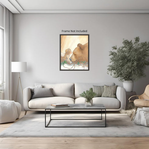 Posterizer 1 pcs-enchanting whimsical fairy and a bear poster 3-Art for Animal Lovers-Kids Room Art-Gift for Daughter, Son, Kids Decor for nursery...