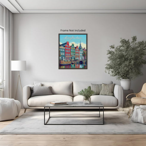 Posterizer 1 pcs-Amsterdam Wall Art-Travel Print-Adventure Wall Art- Gift for Men Women Entrepreneur Teens-Decor for Home & Office- unframed wall ...