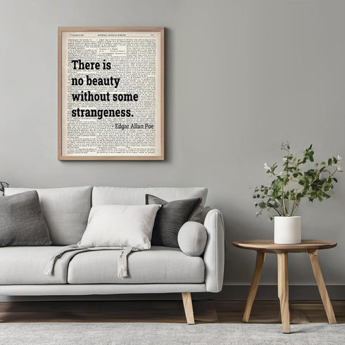 Posterizer 1 pcs-there is no beauty without some strangeness-Edgar Allan Poe-Typography Art-Gift for Couples boyfriend girlfriend Husband Wife- UN...