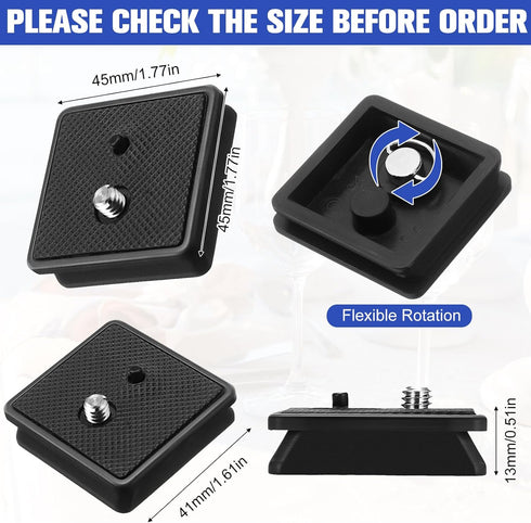 TOODOO 2 Pack 41mm and 43mm Tripod Quick Release Plate Camera Mounting Adapter, 2 Sizes QR Release Camera Tripod Ball Head Parts Replacement Compa...