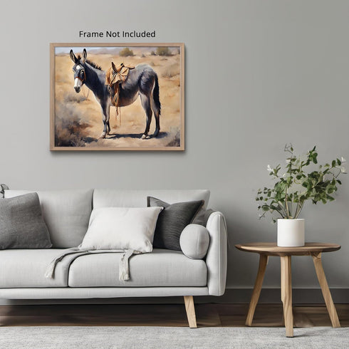 Posterizer 1 pcs- a Donkey in the middle of an oasis oil painting style-Art for Animal Lovers- Gift for Men Women Teens-decor for Bedroom, Office...