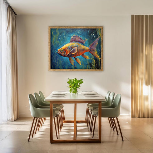 Posterizer 1 pcs- Beautiful Abstract print of a fish in the sea-Art for Animal Lovers-Abstract & Modern Art- Gift for Men Women Teens-Living Room...