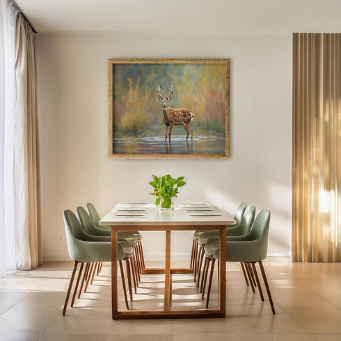 Posterizer 1 pcs- majestic deer having a stroll in nature-Art for Animal Lovers-Landscape & Nature Art- Living Room Bedroom Decor- unframed wall a...