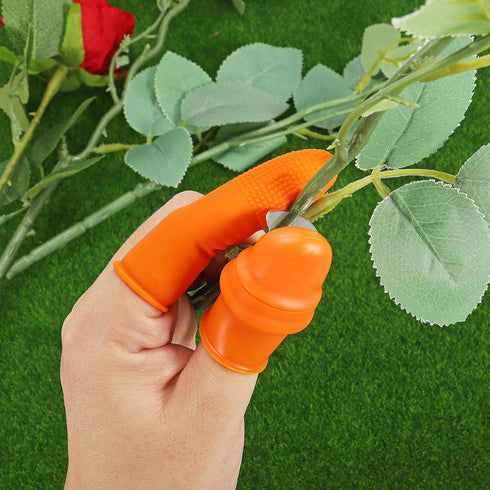 PATIKIL Small Silicone Thumb Knife Set, 12Pcs Harvesting Plant Knife Finger Guard Protector Gardening Trim Tool for Picking Fruit Vegetable, Orang...