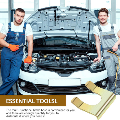 12 Pieces Brake Line Clips Metal Brake Line Retainer U Shaped Brake Hose Bracket Parking Brake Cable Clip Replacement Hose Retaining Clip Brake Ho...