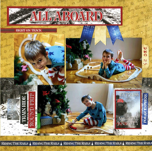 Reminisce (REMBC) North Pole Express Scrapbook Collection Kit, Multi Color Palette, 12x12 inches...