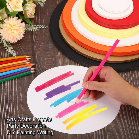 PATIKIL 5.9-inch Round Cardboard Paper, 50 Pcs Blank Disc Circles Slices for Party Decorations DIY Craft Arts Drawing Painting Writing, Red...