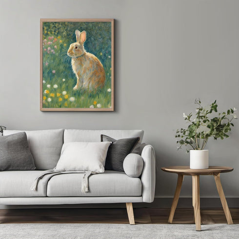 Posterizer 1 pcs- Brown rabbit in nature-Art for Animal Lovers-Floral Botanical Art- Gift for Men Women Entrepreneur Teens-Living Room Bedroom Dec...