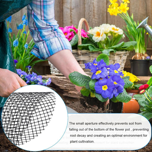 PATIKIL Flower Pot Hole Mesh Pad, 50 Pack 4 Inch Bonsai Plant Bottom Round Mat, Black...