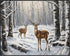 Posterizer 1 pcs-majestic deer in snowy winter scene-oil painting style-5-Art for Animal Lovers-Landscape & Nature Art-Decor for Home & Office- un...