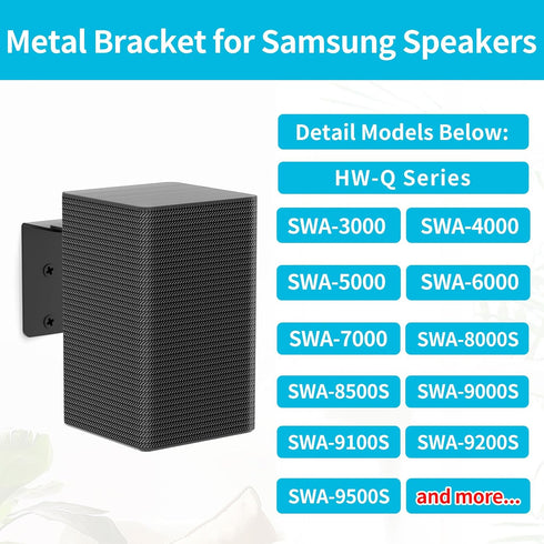 Pair of Speaker Wall Mount for Samsung Speaker Mount with Speaker Wire Surround Sound Speaker Mount Brackets for Samsung Rear Speaker SWA 8500S/90...